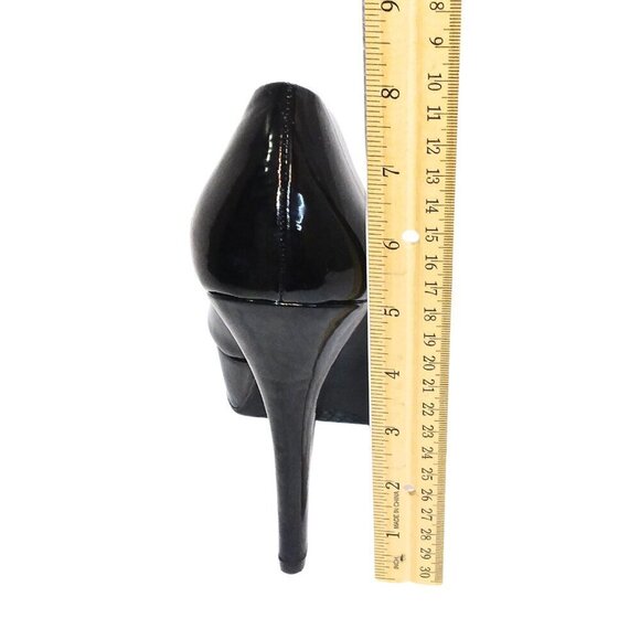 JESSICA SIMPSON BLACK PATENT STILETTO PLATFORM HEELS - SIZE 9 - Picture 4 of 4